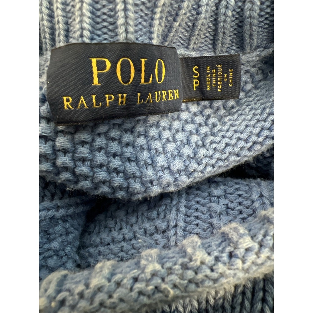 Polo Ralph Lauren BLUE Cable Knit Pullover Sweater Women's‎ Sz S, Cotton - Picture 7 of 9